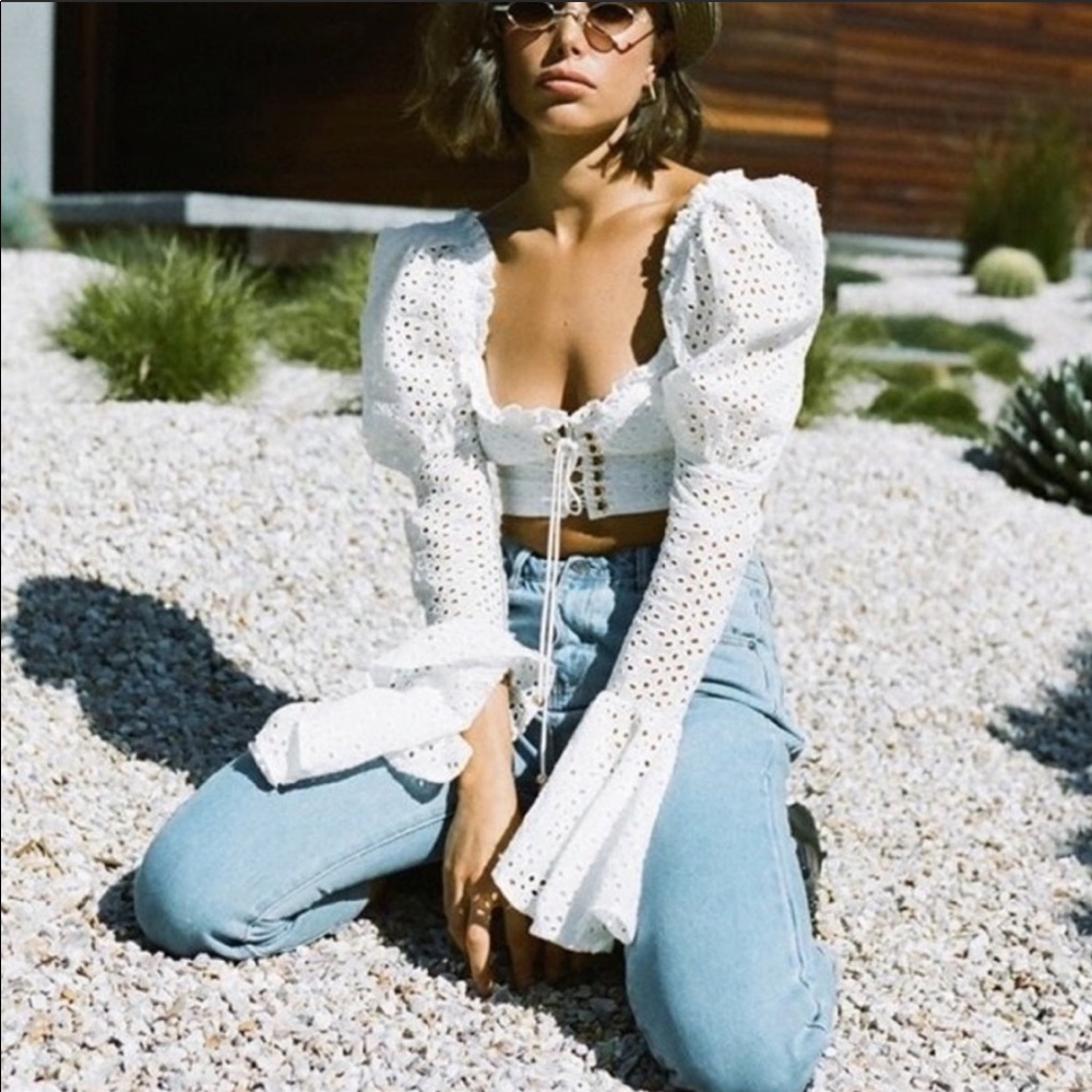 Verge Girl eyelet top